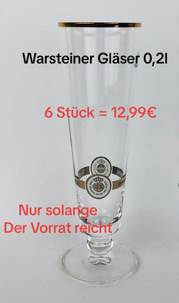 6 x Warsteiner Biergläser 0,2l