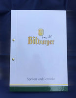 Bitburger Speise und Getränke Karte